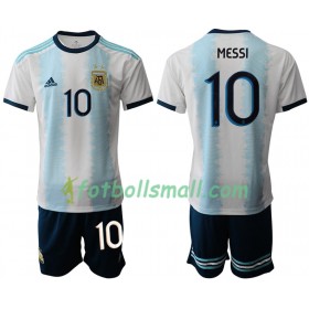 Argentina Fotbollströjor MESSI 10 Barn Hemma tröja Copa América 2019 Kortärmad